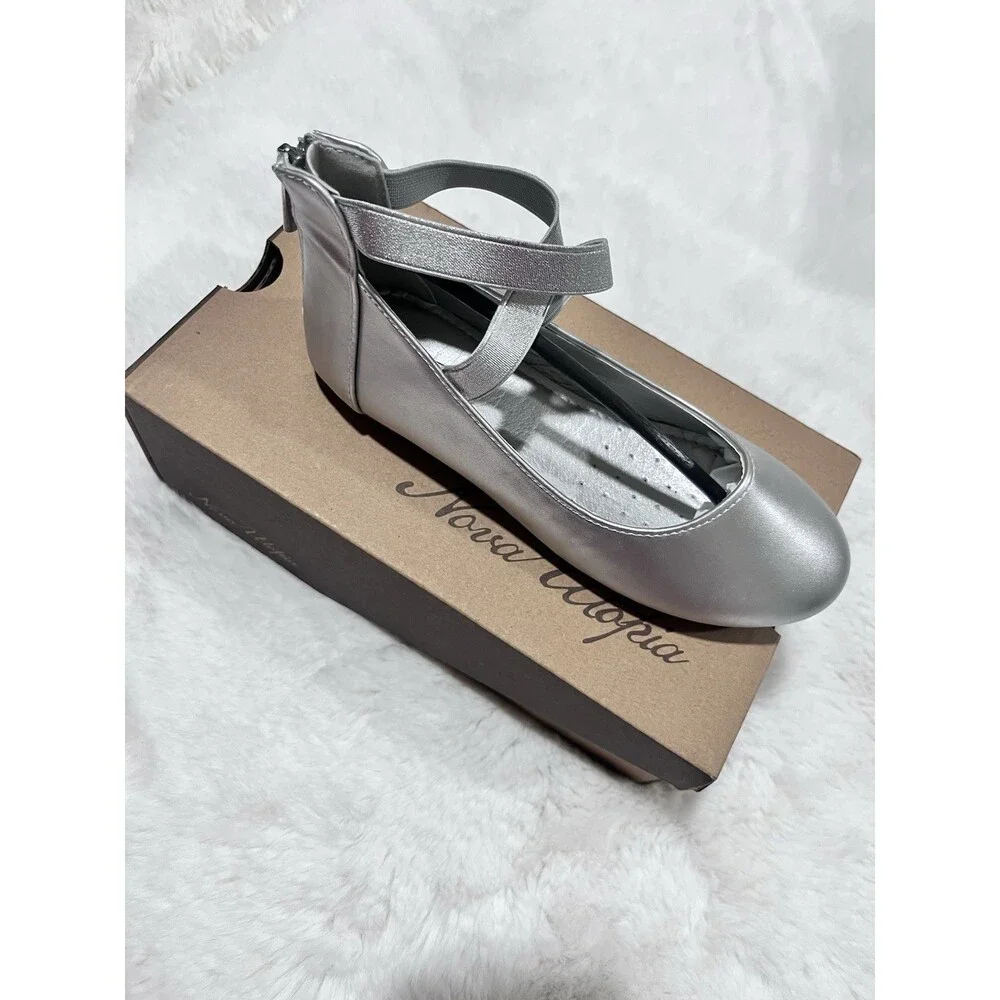 Nova Utopia Toddler Little Girls Dress Ballet Ankle Strap Flat Shoes